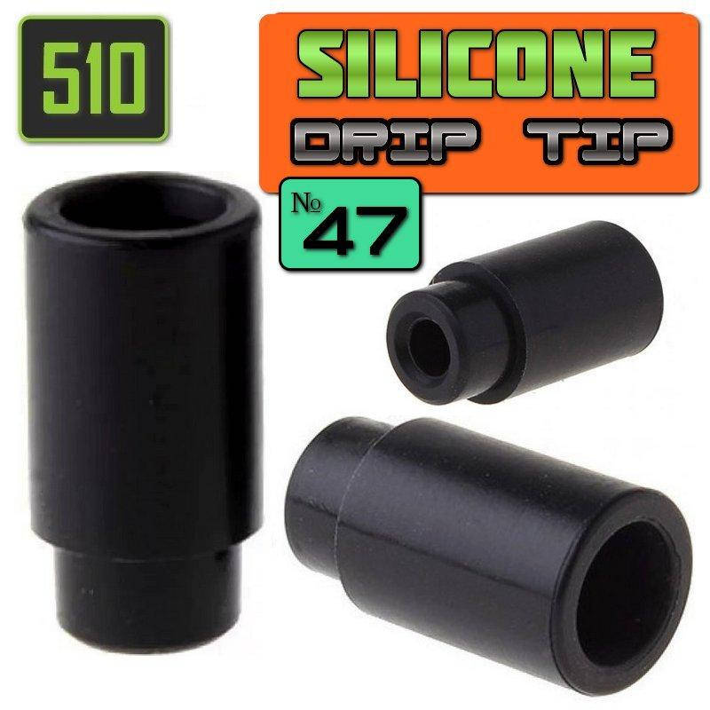 

№ 47 Drip Tip silicone black. Дрип тип силиконовый, безоринговый