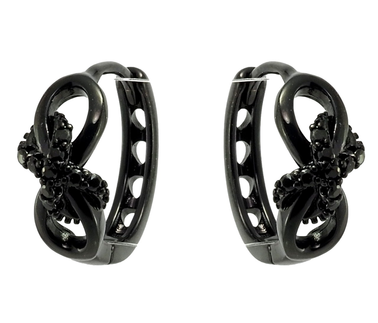 

Серьги Xuping Позолота Black (черное золото) колечки "Декоративные восьмерки с цирконием"