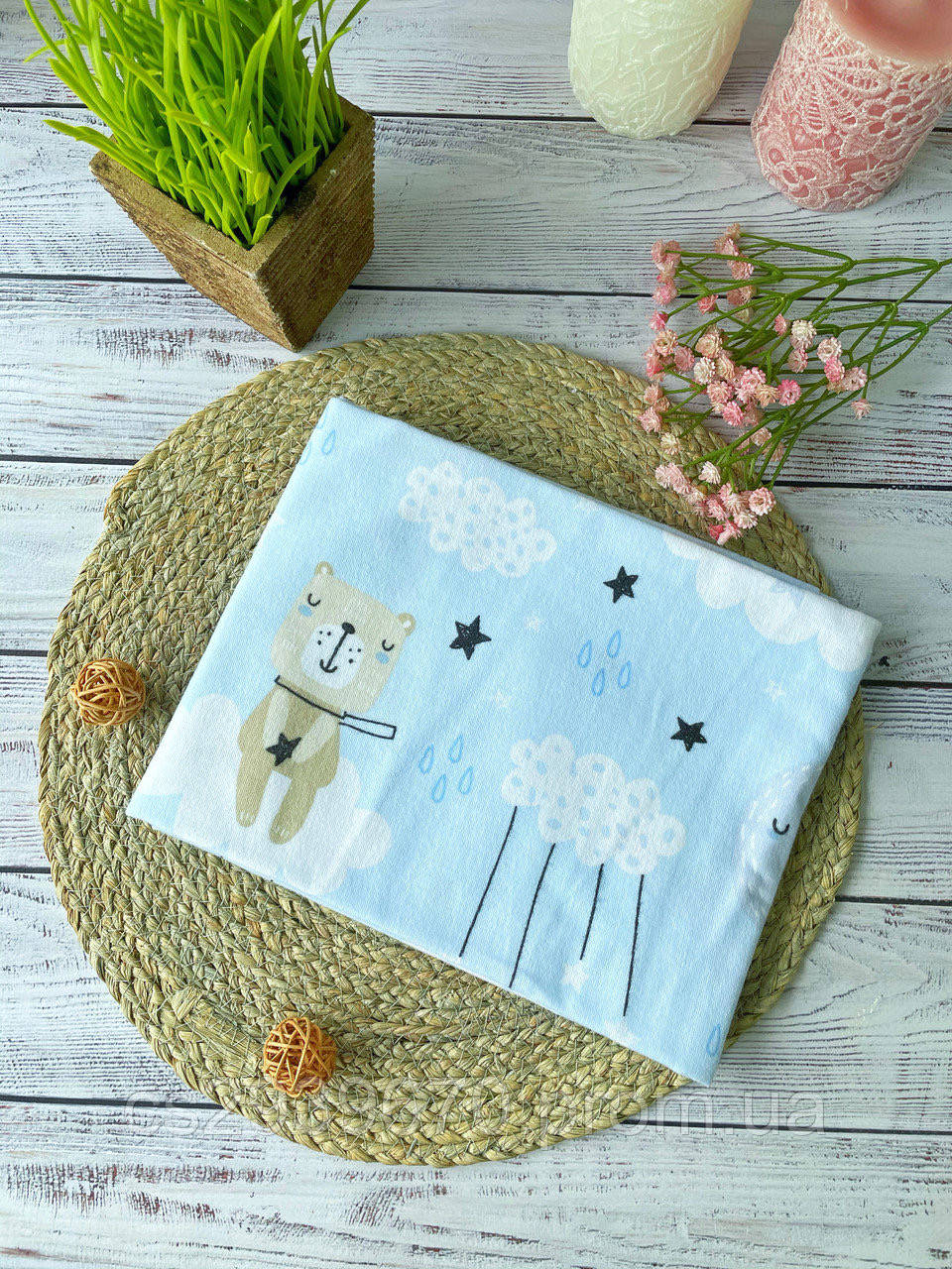 

Фланелевая пеленка "спящий мишка" 80*100 см, 100% хлопок