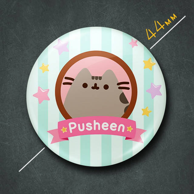 

"Кот Пушин Pusheen" значок круглый на булавке Ø44 мм