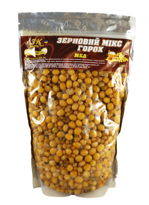 

Прикорм 3KBaits Зерновой микс Горох Мед 1000гр