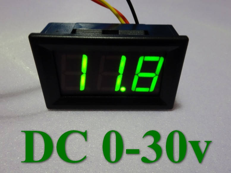

Вольтметр DC 0-30v зелёный 056"
