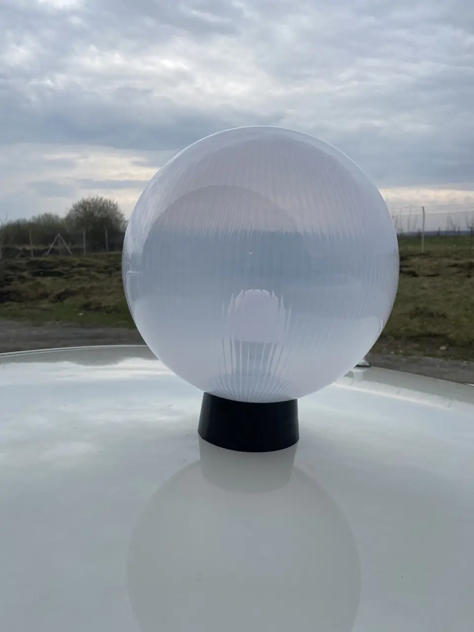 

Светильник парковый призматик Шар 200 мм белый