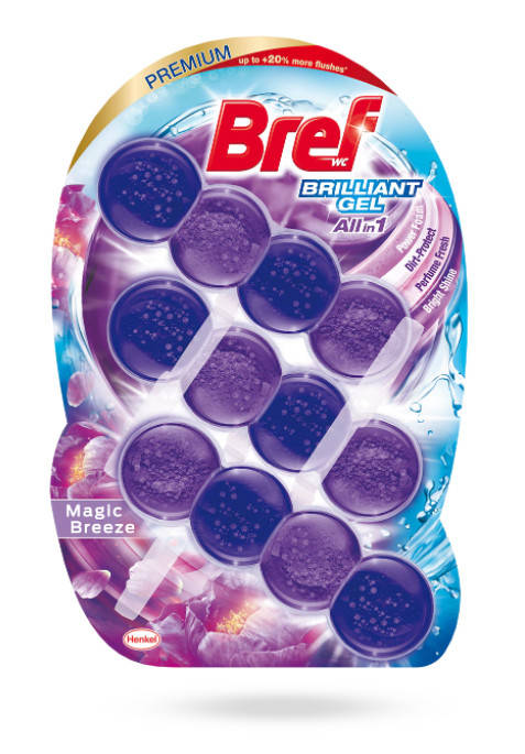 

Очищающий блок для унитаза Bref Brilliant Gel Волшебный бриз 3*42г