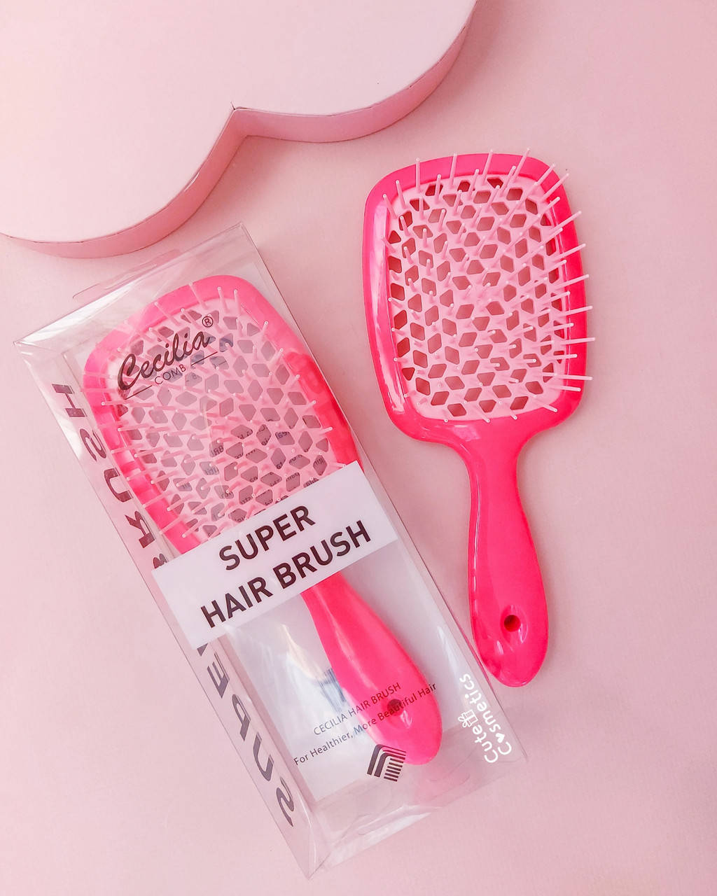 

Розчіска для волосся глянцева Cecilia Super Hair Brush . Малинова
