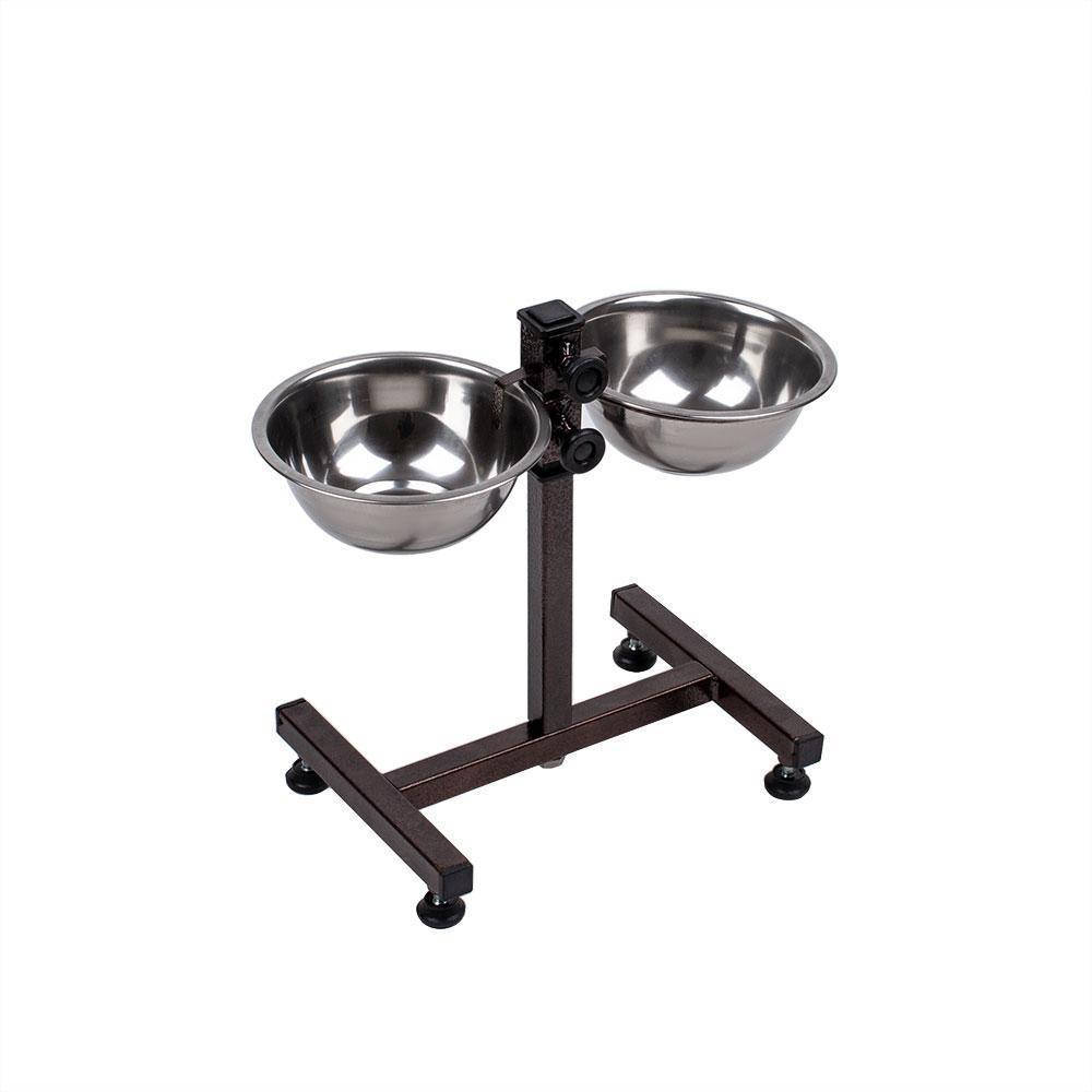 

Миски из нержавейки на штативе для собак 2*0,8 л (размер 24*16*24 см), металл