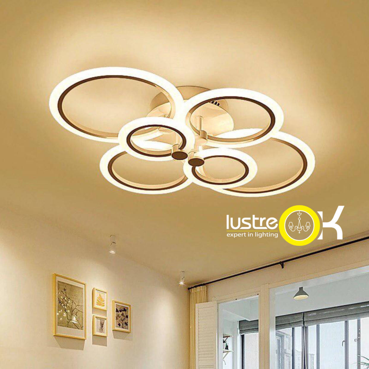 

Люстра с пультом управления Люстра с подсветкой, Белый