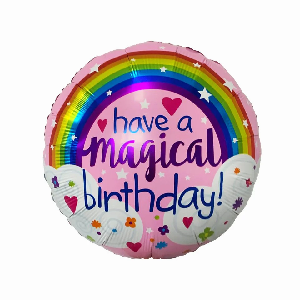 

Фольгированный шарик КНР 18" (45 см) Круг Magical Birthday радуга, Разные цвета