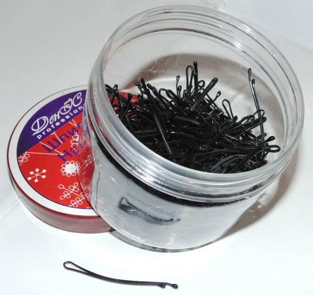 

Невидимки для волос "ДенІС professional" - А51 чёрные, 50 мм, 200 шт / уп, Черный