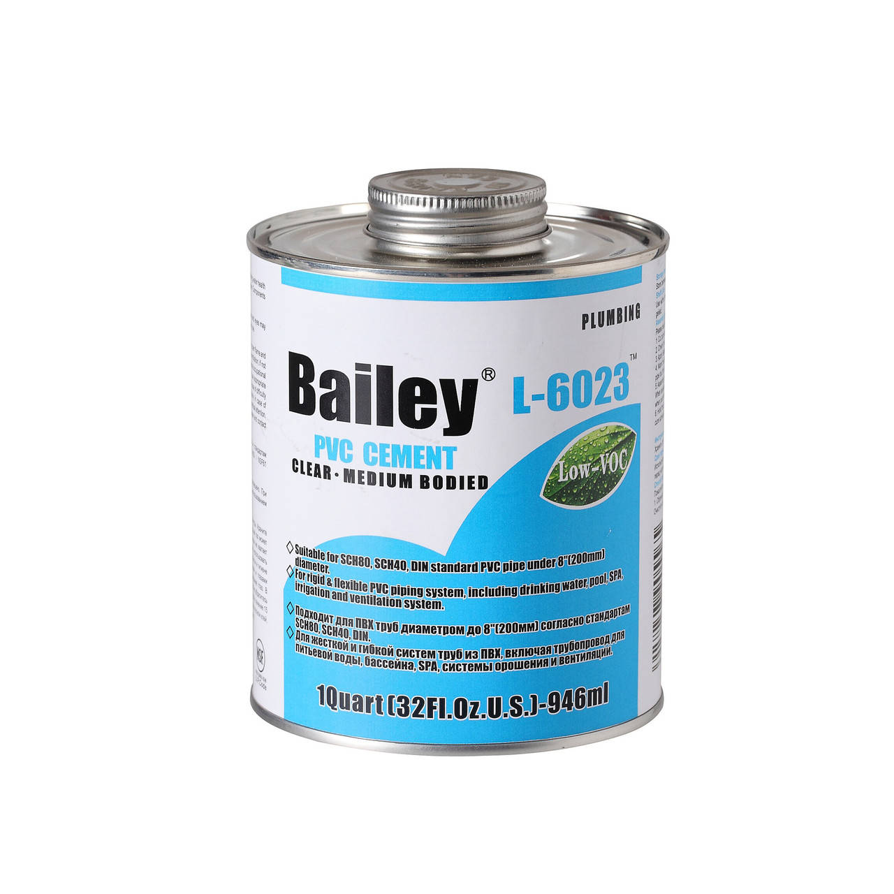 

Клей для труб ПВХ Bailey L-6023 118 мл