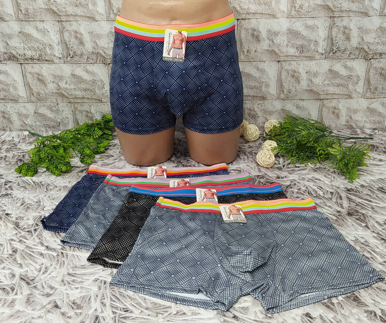 

Трусы мужские боксеры 3XL (52-54) бамбук GavinkaiQin H 124, Разные цвета