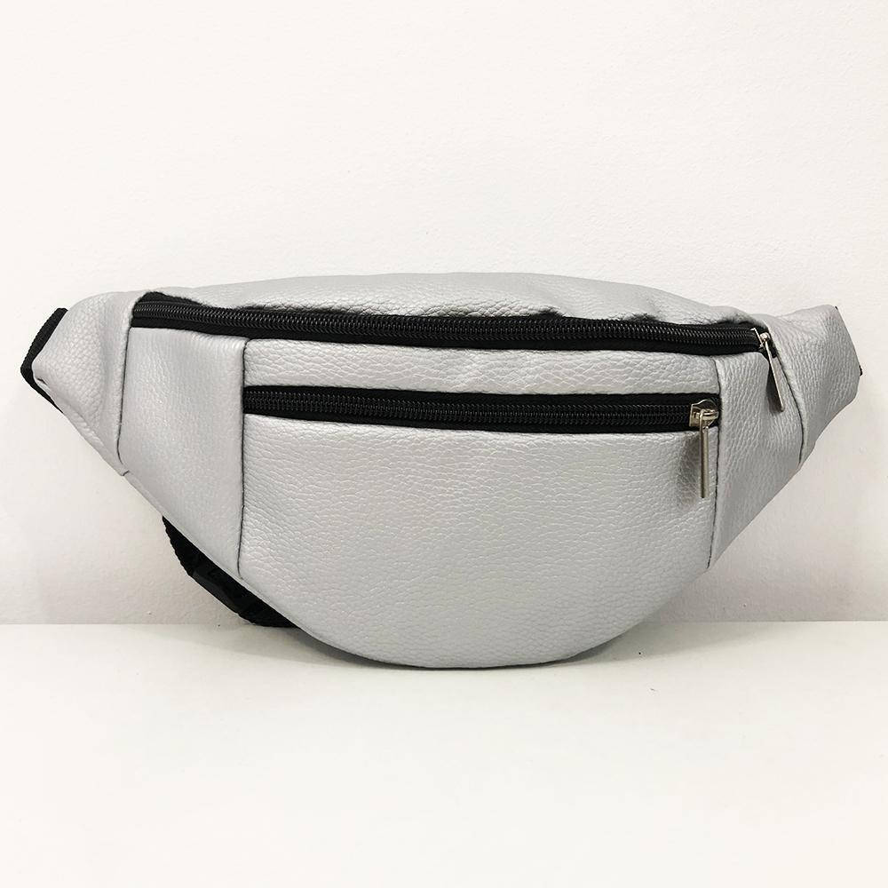 

Сумка на пояс. Сумка через плече. бананка чоловіча / жіноча. Колір: срібний