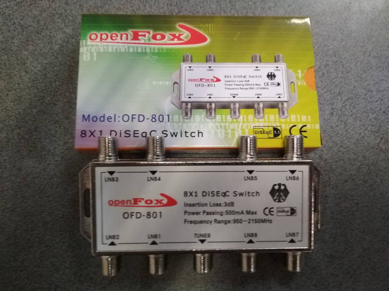 

Комутатор OpenFox OFD-801 DiSEqC 8/1 switch