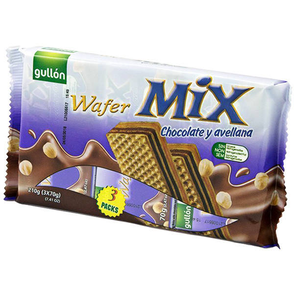 

Вафли GULLON Wafer MIX Сhoсolate-Avellana с шоколадно-фундучной начинкой, 180 г, 12шт/ящ