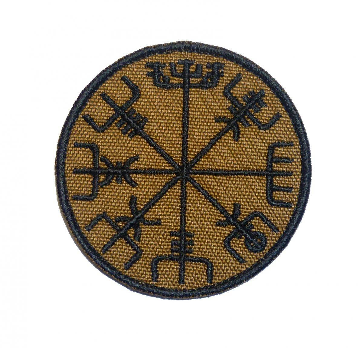 

Патч, нашивка, шеврон "Компас Вікінгів Vegvisir". Койот чорний