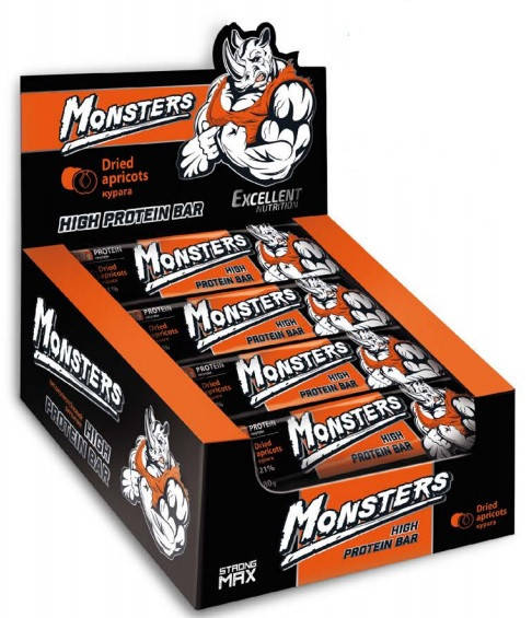 

Батончик протеїновий з курагою Monsters 80 гр 20 шт/уп 200 шт/ящ