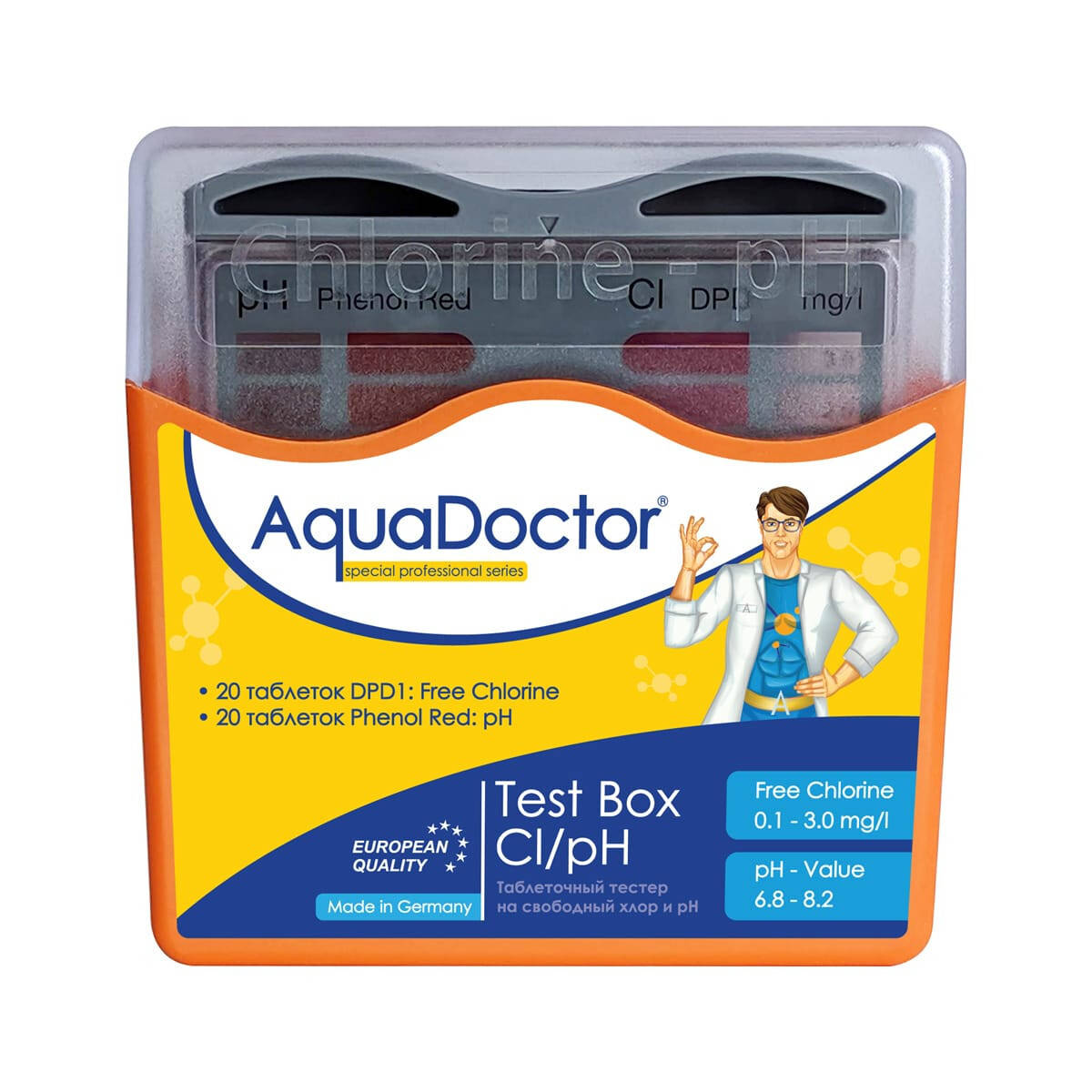 

Тестер для бассейна AquaDoctor Test Box Cl/pH