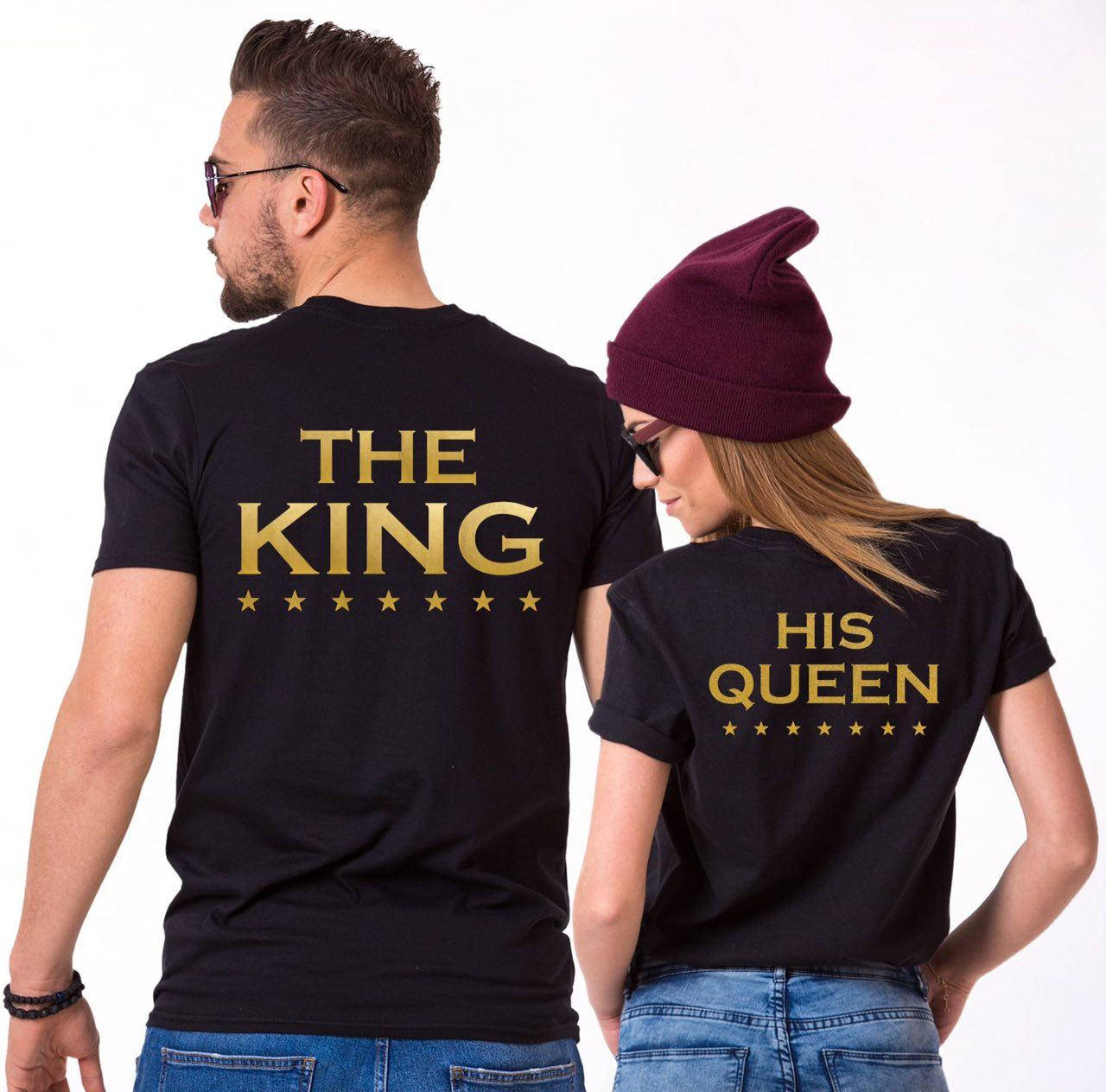 

Парные футболки. Мужская и женская футболка. King and Queen.