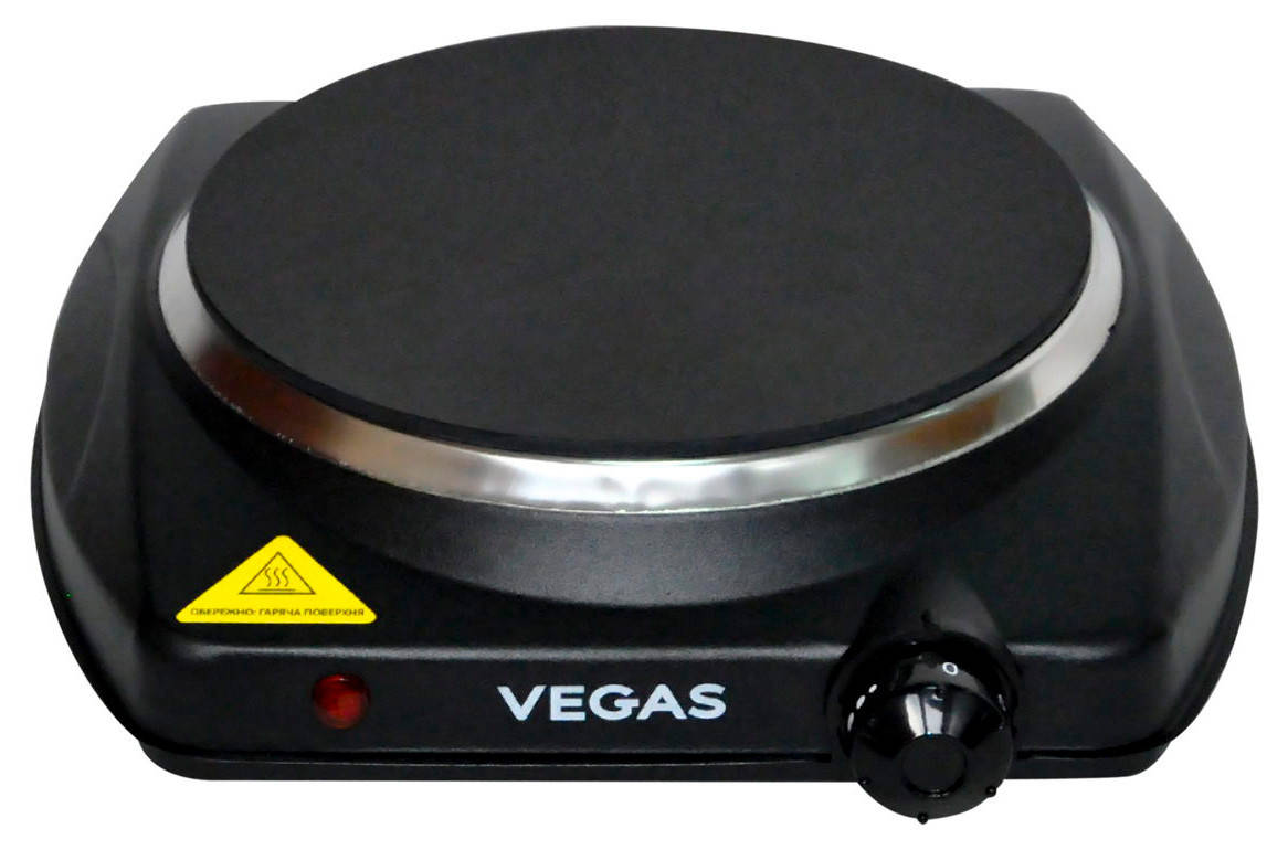 

Электроплита настольная стеклокерамическая Vegas VEC-1300 1200 Вт 1 конфорка Черный