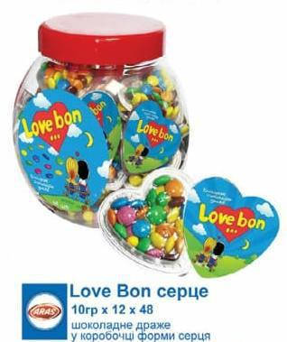 

Шоколадное драже Love Bon 10 гр 48 шт Aras