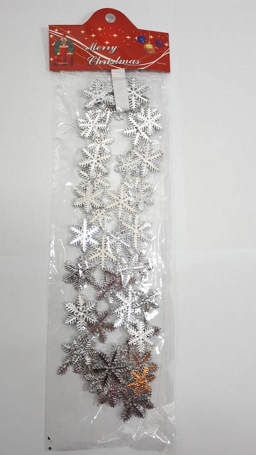 

Новогодний декор" снежинки на нитке"цвет серебро