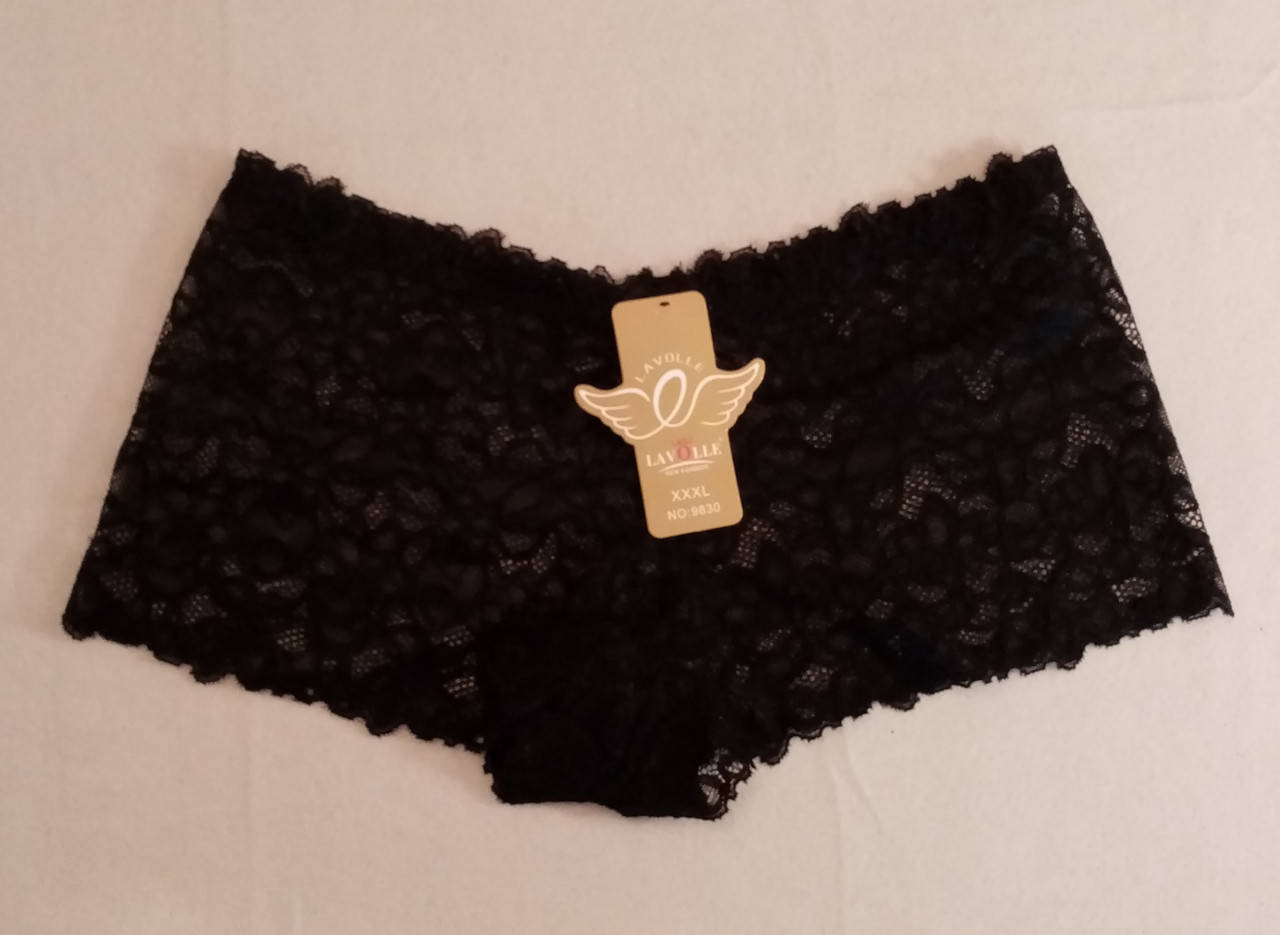 

Кружевные трусики шортики Lavolle 2XL, черный