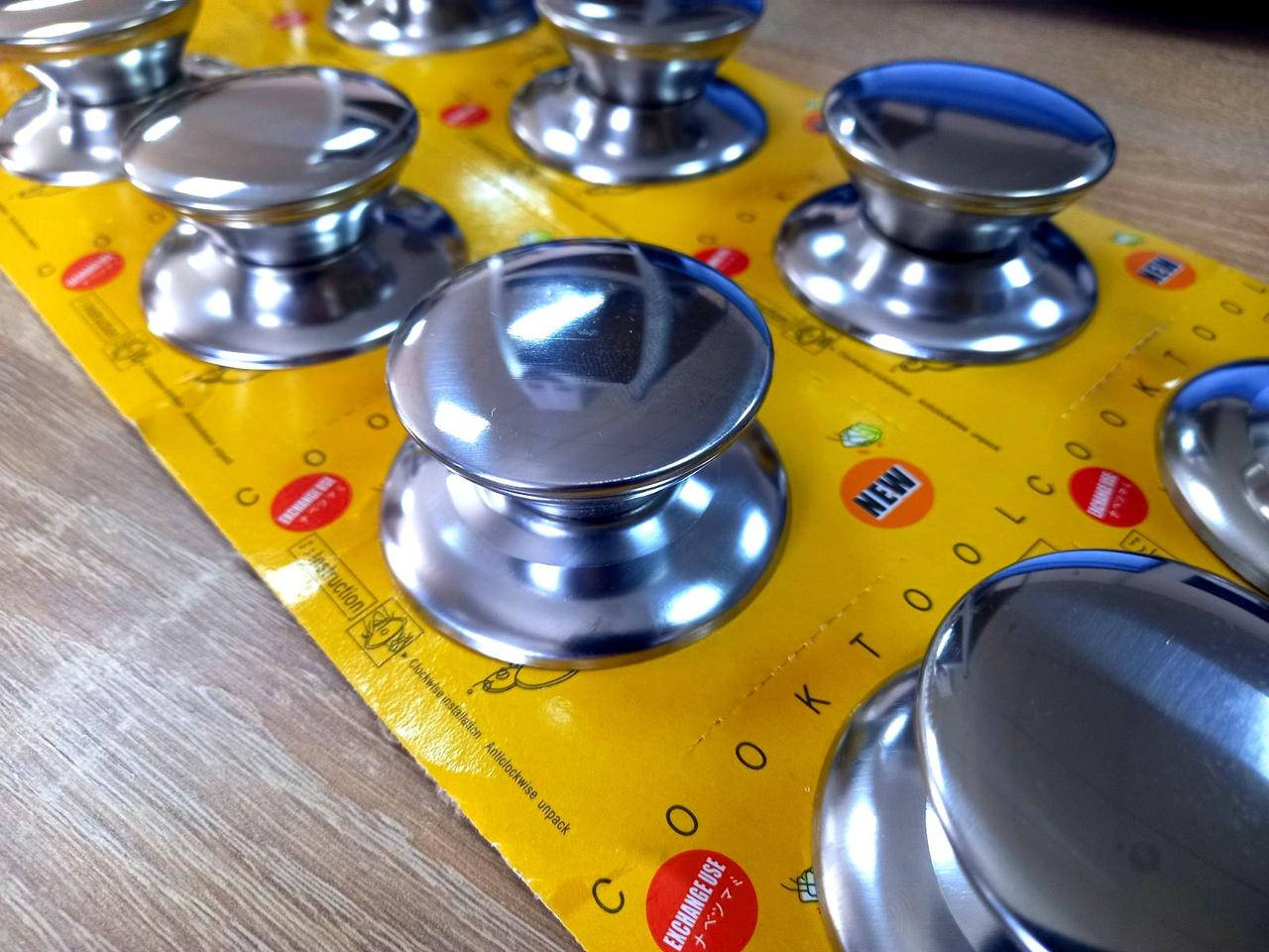 

Ручки для крышки широкие, универсальные, на кастрюли и сковородки (сталь), Серебристый