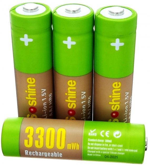 

Аккумуляторы Soshine Li-Ion АА/HR6 1,5V 3300mWh (4шт)
