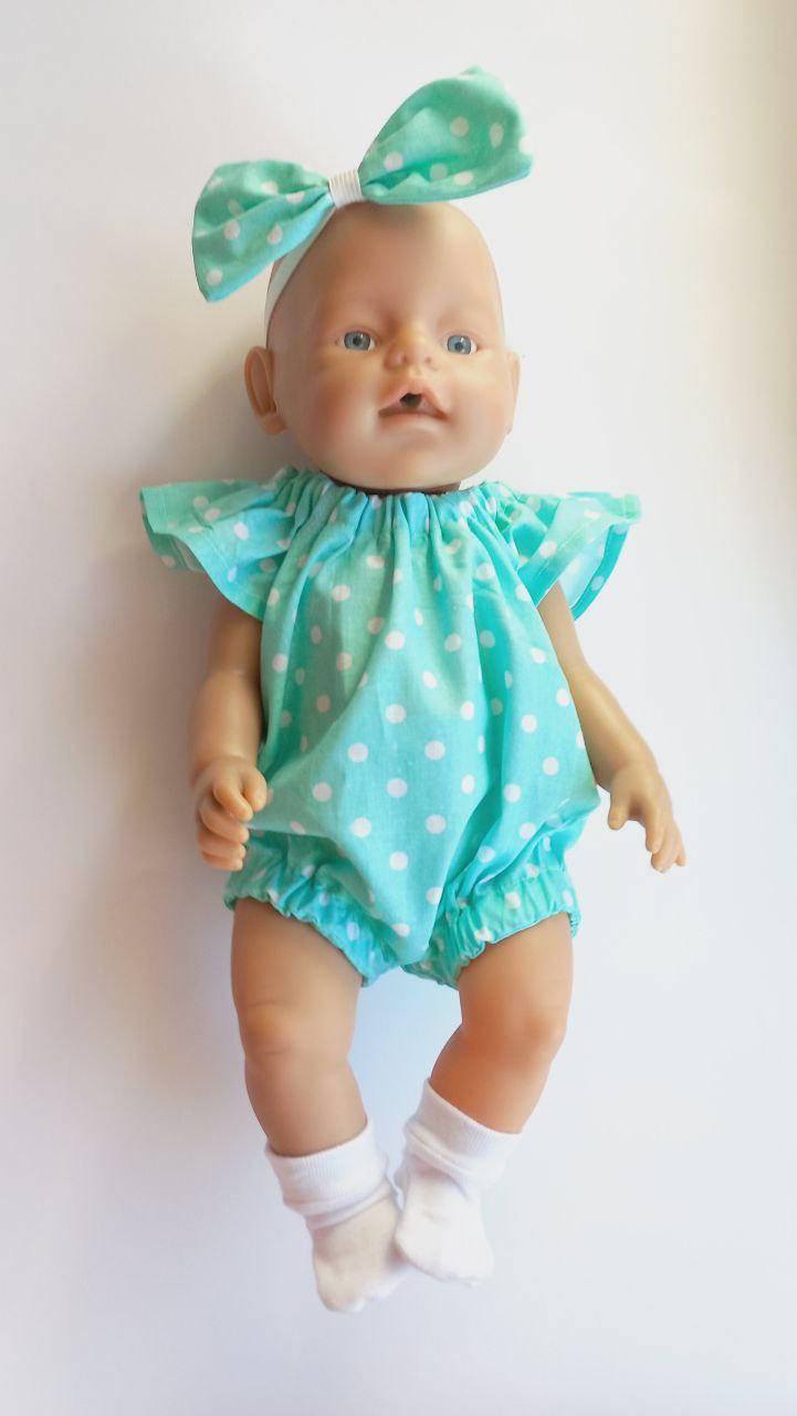 

Набор одежды для куклы Беби Борн / Baby Born 40 - 43 см боди носочки повязка мятный 6