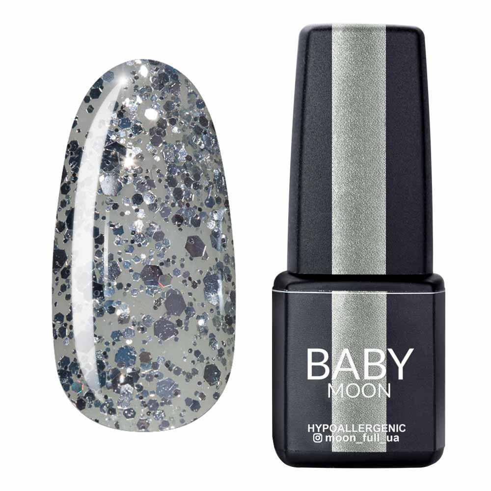 

Гель лак BABY Moon Dance Diamond Gel polish №019 серебряный глиттер на полупрозрачной основе