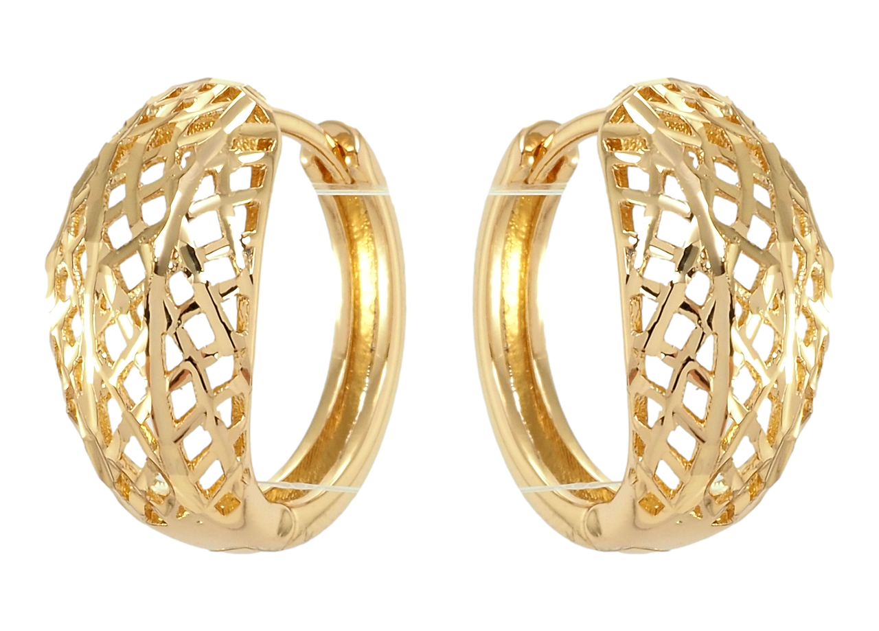 

Серьги Xuping Позолота 18K колечки "Решетчатый орнамент"