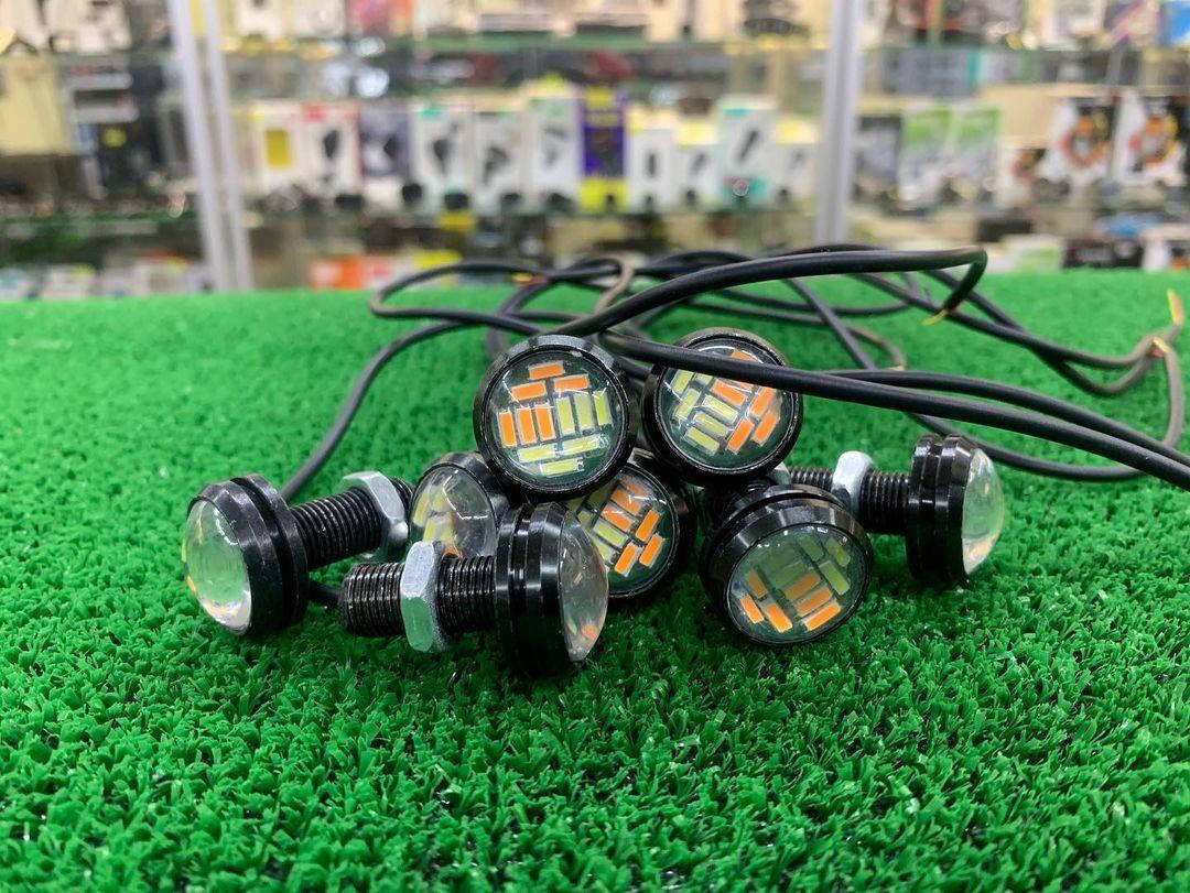 

Универсальные врезные на резьбе LED-лампы 23 мм Бело-Желтые (ПАРА) дхо огни Орлиный Глаз