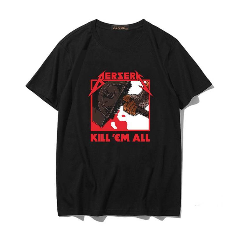 

Футболка Berserk мужская черная аниме Killem all