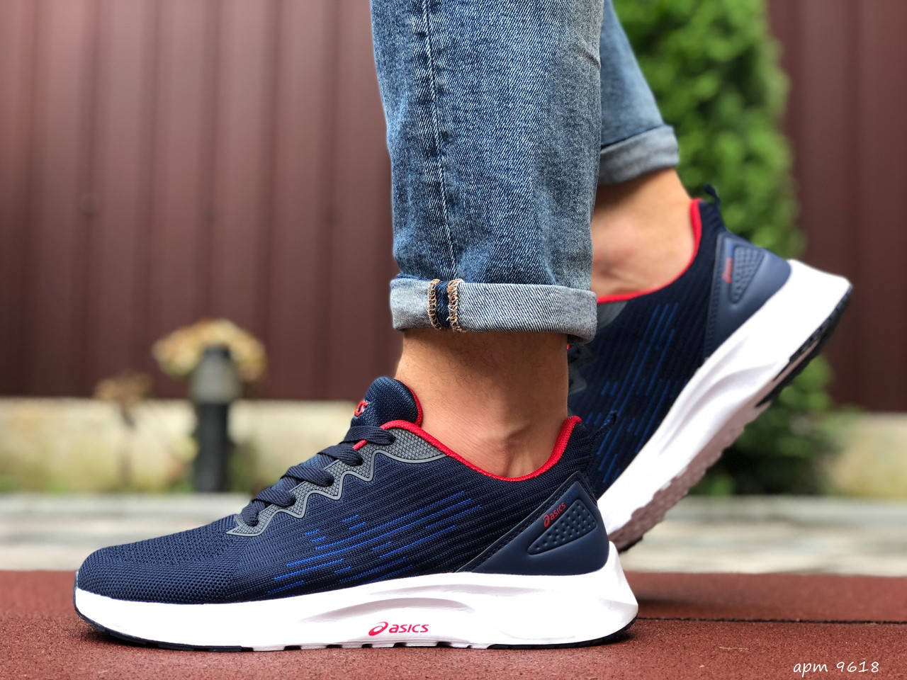 

Кроссовки Asics S600 синие с белым\красные 41