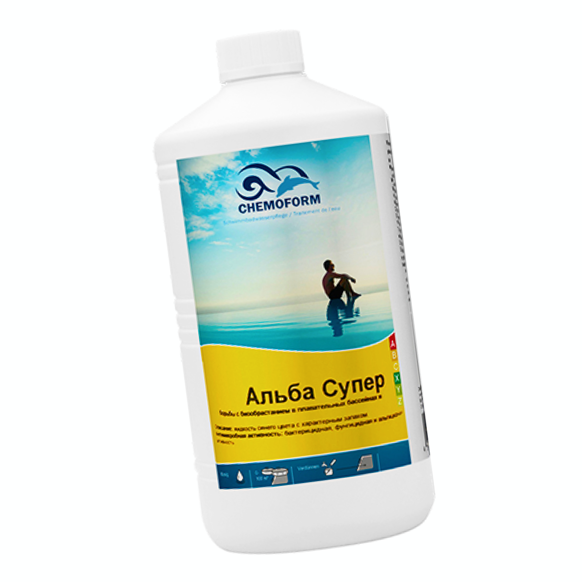 

Альгицид для бассейна Chemoform Альба супер 1 л жидкий. Препарат для очистки от водорослей