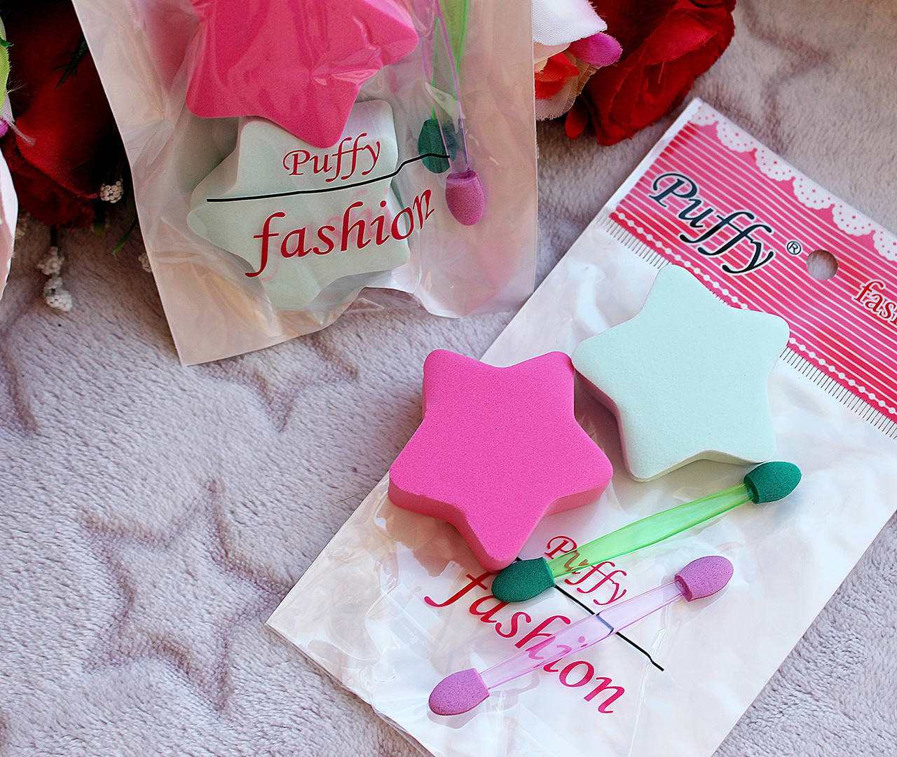 

Набор спонжей 2в1 "Звездочки"(спонж+аппликаторы)