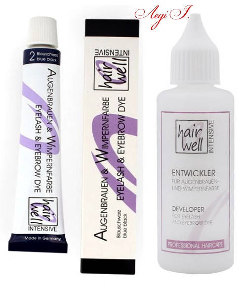 

Краска и окислитель для бровей и ресниц Hair Well. иссиня-чёрная №2. 20мл/50мл