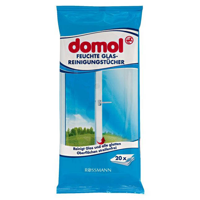 

Domol feuchte Glas-Reinigungstücher - Салфетки влажные для стекла и зеркал, 20 шт., Белый