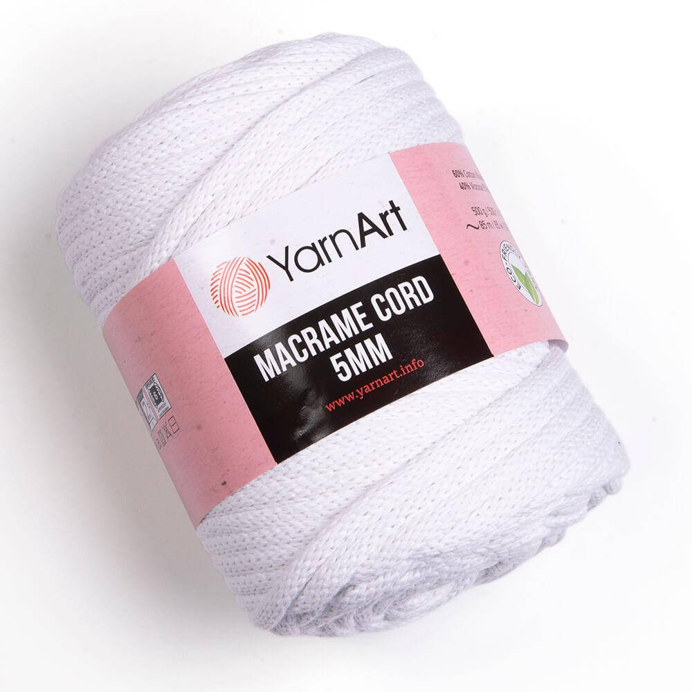

Yarnart Macrame Cord 5 мм № 751 белый