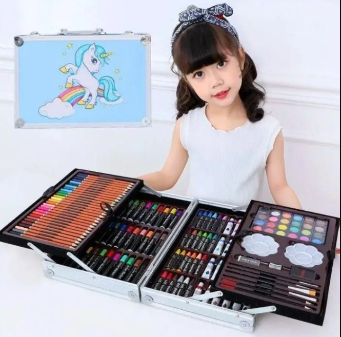 

Набор для детского творчества и рисования 145 предметов юный художник в алюминиевом чемодане единорог Shopaу