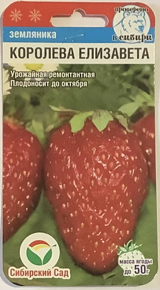 

Насіння Полуниця великоплідна Королева Єлизавета 10 шт Сибірський Сад