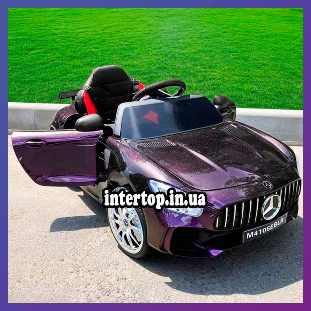 

Детский электромобиль на аккумуляторе Mercedes M 4105 с пультом радиоуправления 3-8 лет автопокраска пурпурный, Фиолетовый