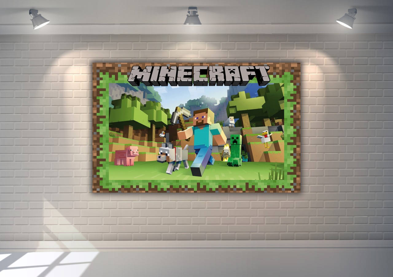 

Плакат "Майнкрафт Стив/ Minecraft" 120х75 см для Кенди - бара (Тематический) -