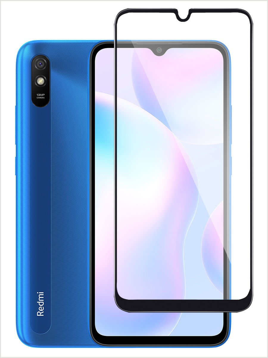 

Защитное стекло для телефона Redmi 9A / стекло защитное на редми 9а, Черный