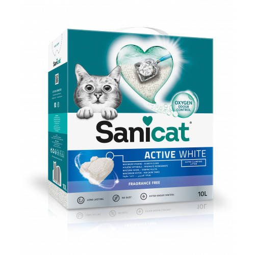 

Sanicat Active white Комкующийся бентонитовый наполнитель 6л/5,3кг