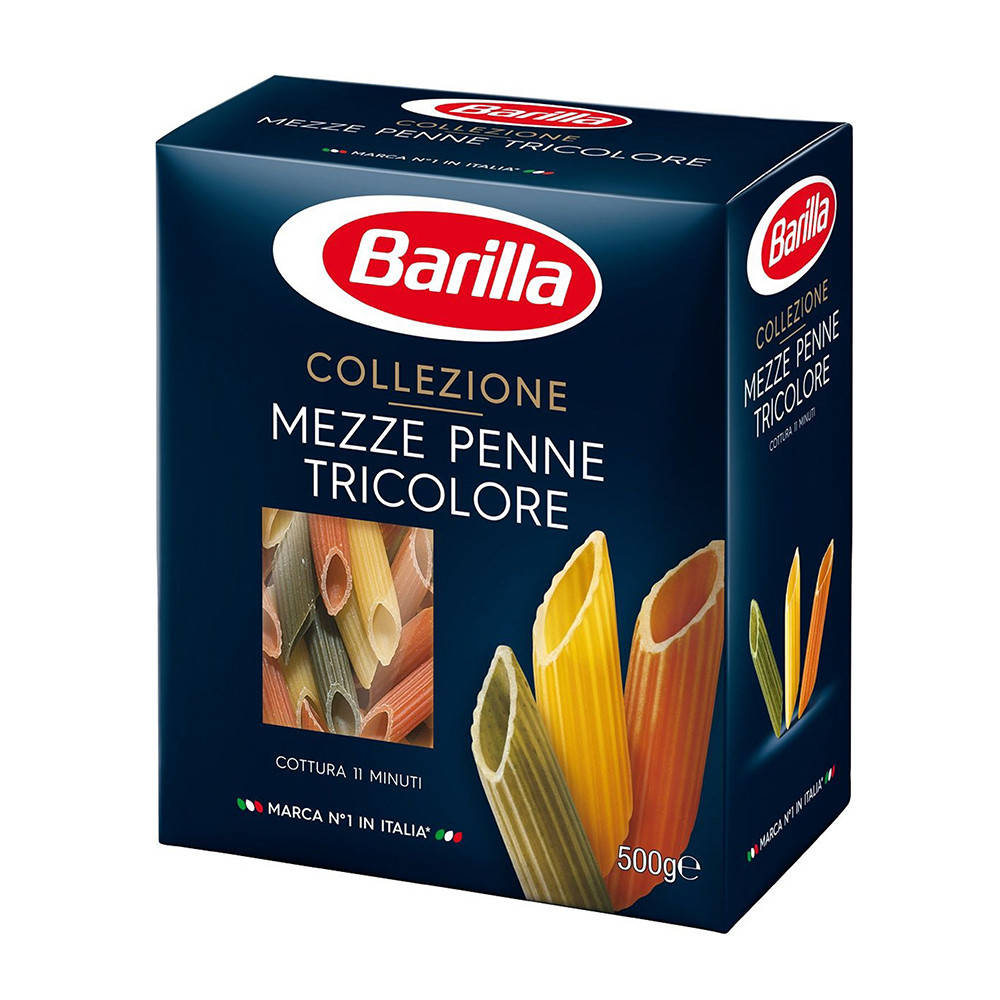 

Макароны BARILLA Collezione Mezze Penne Tricolore 500г, 14 шт/ящ