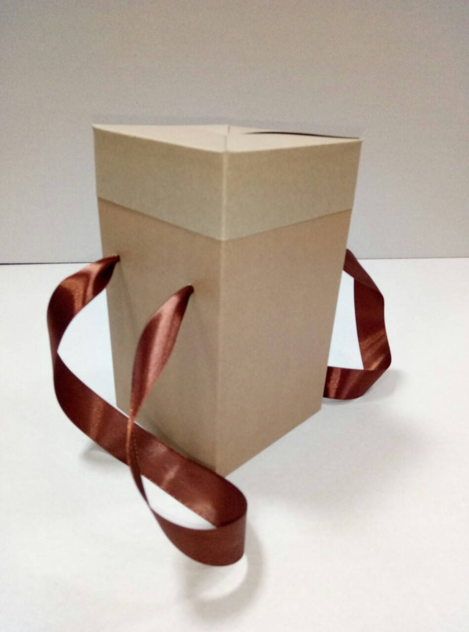 

Коробка подарочная с ручками крафт (114*114*195 мм), Коричневый