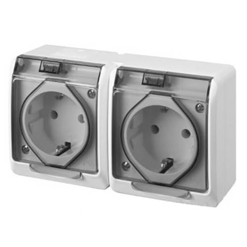 

Розетка АВаТар брызгозащищённая IP44 2-я с прозрачной крышкой