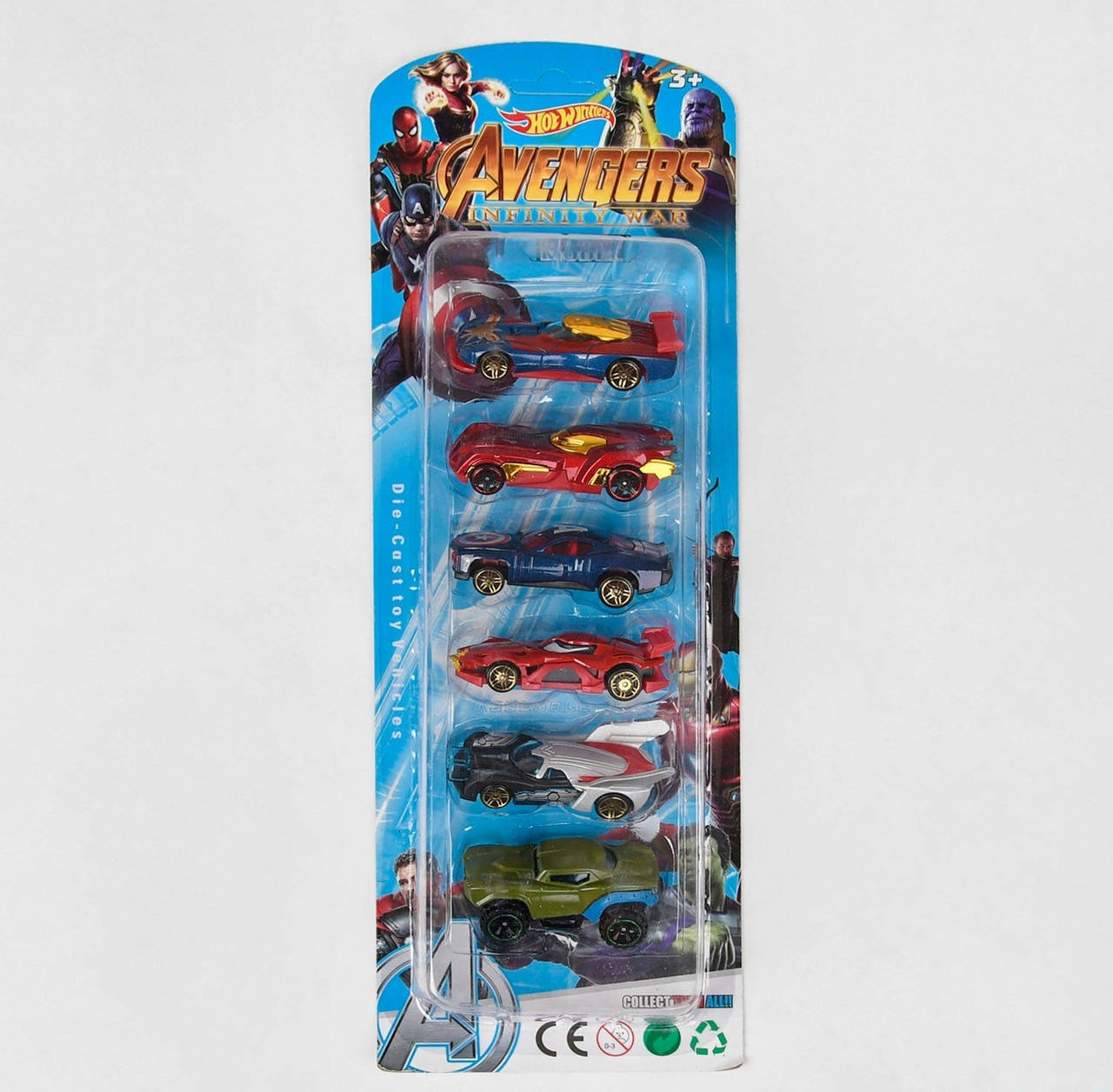 

Набор машинки Мстители Марвел Avengers металлопластик, 6 машинок, Разные цвета