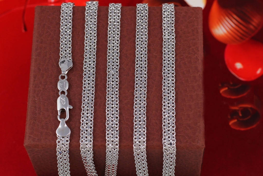 

Цепь Xuping Jewelry новый бисмарк 60 см 6 мм серебристая